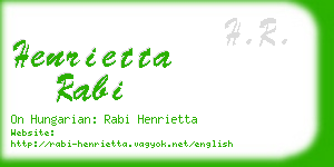 henrietta rabi business card
